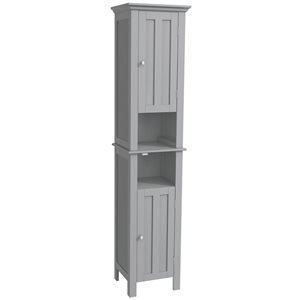 kleankin Tall Bathroom Storage Cabinet Linen Cabinet with Shelves