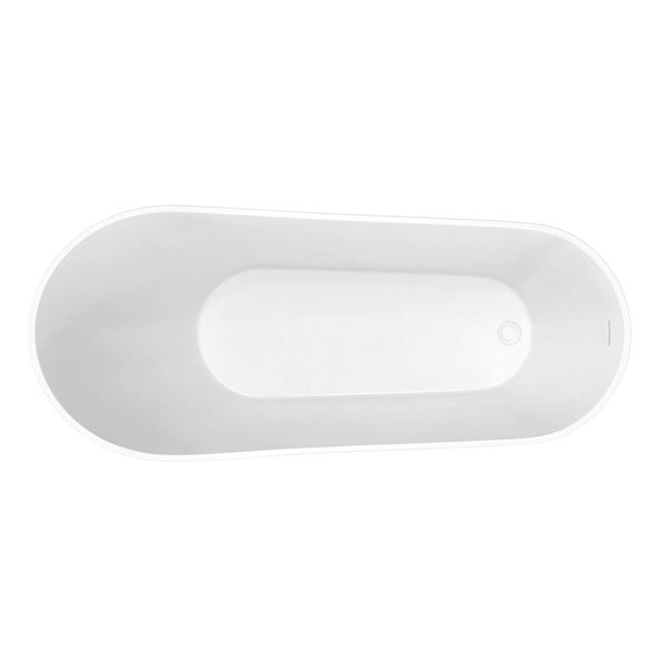 Maax Soca 67 x 29-in White Acrylic Freestanding Slipper End Drain Bathtub