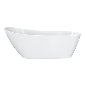 Maax Soca 67 x 29-in White Acrylic Freestanding Slipper End Drain Bathtub