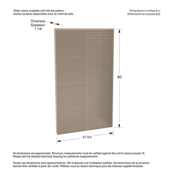 Maax Utile 48-in Erosion Taupe Composite Direct-to-Stud Back Wall