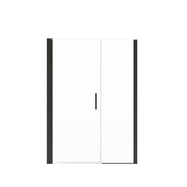 Maax Manhattan 47-49 x 68 in 6 mm Matte Black Pivot Shower Door for Alcove Installation with Clear Glass & Round Handle