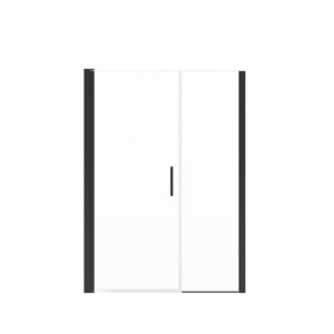 Maax Manhattan 47-49 x 68 in 6 mm Matte Black Pivot Shower Door for Alcove Installation with Clear Glass & Round Handle