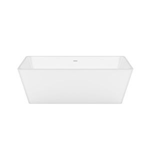 Maax Nakuru 67 x 31-in White Acrylic Freestanding Rectangular Center Drain Bathtub