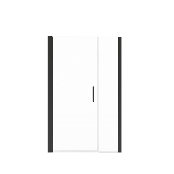 Maax Manhattan 45-47 x 68 in 6 mm Matte Black Pivot Shower Door for Alcove Installation with Clear Glass & Round Handle