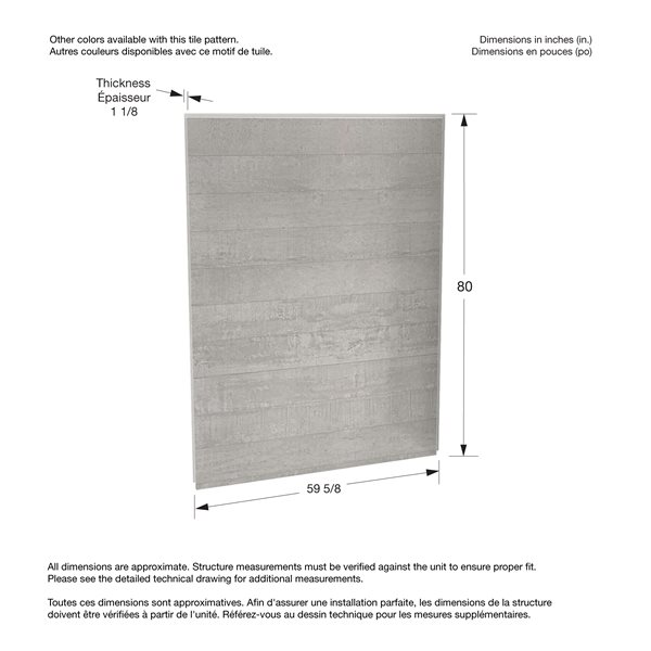 Maax Utile 60-in Factory Rough Vapor Composite Direct-to-Stud Back