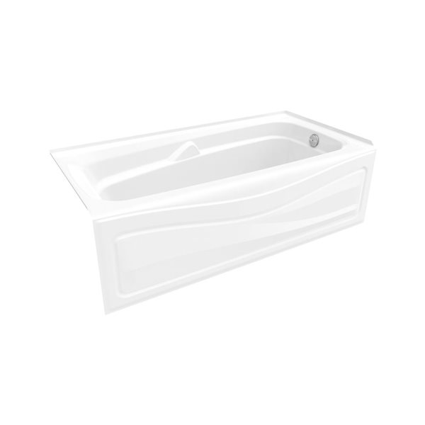 Maax Corinthia II 60 x 30-in White Acrylic Alcove Right-Hand Drain Bathtub