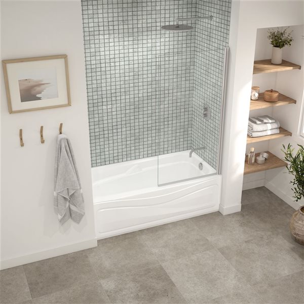 Maax Corinthia II 60 x 30-in White Acrylic Alcove Right-Hand Drain Bathtub