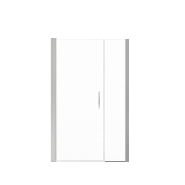 Maax Manhattan 45-47 x 68 in 6 mm Chrome Pivot Shower Door for Alcove Installation with Clear Glass & Round Handle