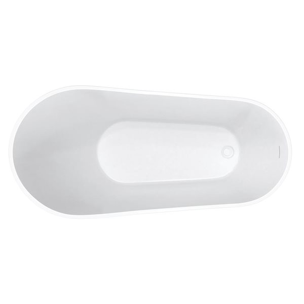Maax Soca 59 x 28-in White Acrylic Freestanding Slipper End Drain Bathtub