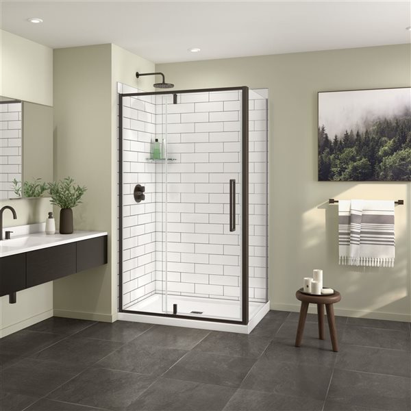 Maax Utile 48-in Metro Tux Composite Direct-to-Stud Back Wall
