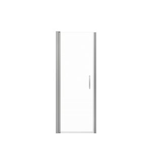 Maax Manhattan 23-25 x 68 in 6 mm Chrome Pivot Shower Door for Alcove Installation with Clear Glass & Round Handle