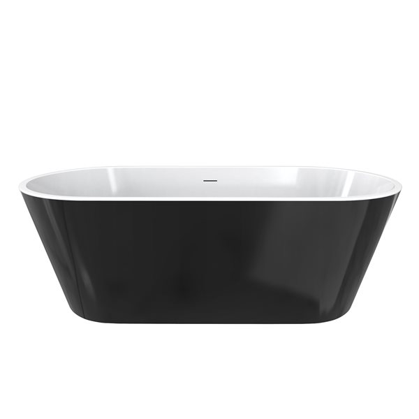 Maax Calinda 67 x 31-in Black Acrylic Freestanding Oval Center Drain Bathtub