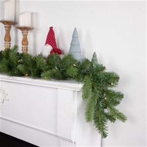 Northlight Real Touch 9-ft x 10-in Pre-Lit Noble Fir Artificial Christmas Garland with Clear Lights