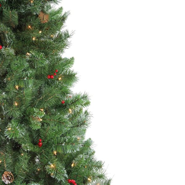 Northlight 7.5-ft Pre-Lit Medium Mixed Pine Glittered Artificial Christmas Tree with Clear Lights