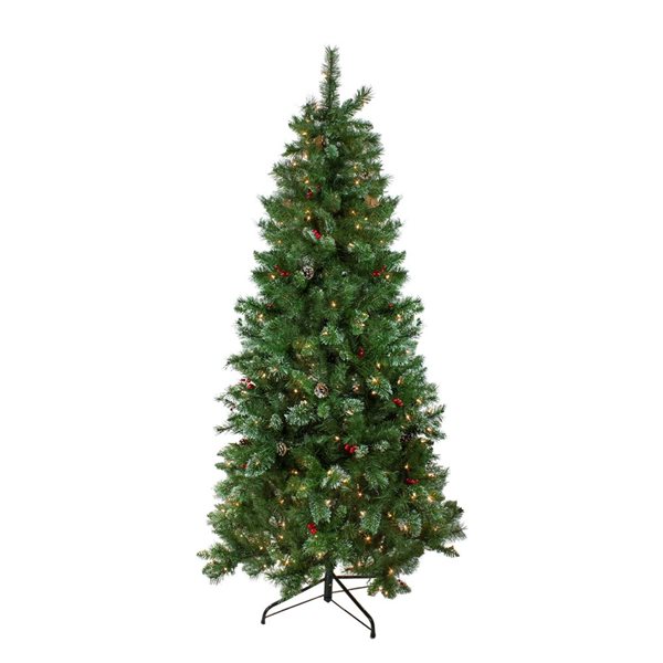 Northlight 7.5-ft Pre-Lit Medium Mixed Pine Glittered Artificial Christmas Tree with Clear Lights