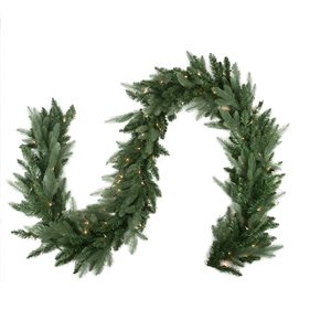 Northlight Real Touch 9-ft x 12-in Pre-Lit Washington Frasier Fir Artificial Christmas Garland with Clear AlwaysLit Lights