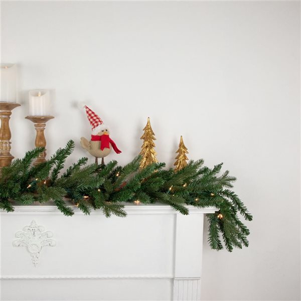 Northlight Real Touch 9-ft x 14-in Pre-Lit Grande Spruce Artificial Christmas Garland with Clear Lights