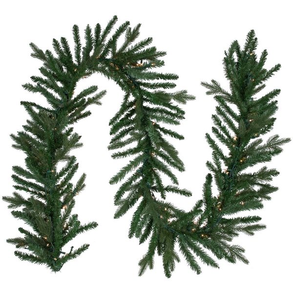 Northlight Real Touch 9-ft x 14-in Pre-Lit Grande Spruce Artificial Christmas Garland with Clear Lights