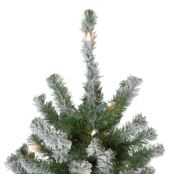 Northlight 6-ft Pre-Lit Flocked Alpine Artificial Christmas Tree with Clear Lights