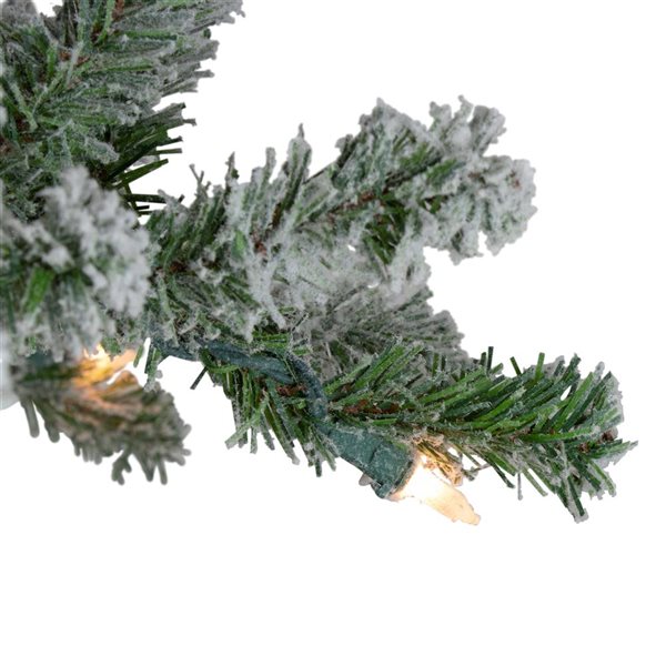 Northlight 6-ft Pre-Lit Flocked Alpine Artificial Christmas Tree with Clear Lights