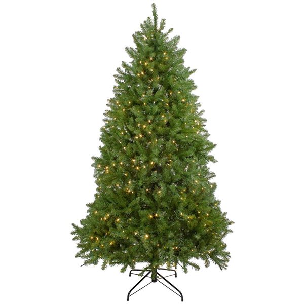 Northlight 9-ft Green Pre-Lit Medium Northern Pine Artificial Christmas Tree with Clear LED Lights