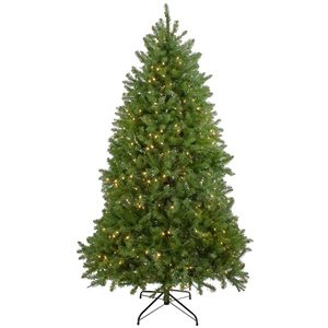 Northlight 9-ft Green Pre-Lit Medium Northern Pine Artificial Christmas Tree with Clear LED Lights