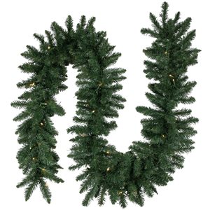 Northlight 9-ft x 12-in Pre-Lit Buffalo Fir Artificial Christmas Garland with Warm White LED Lights