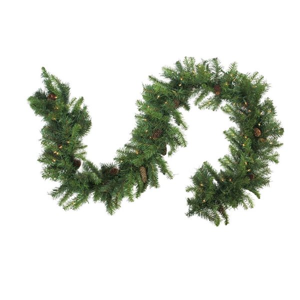Northlight 9-ft x 16-in Pre-Lit Dakota Red Pine Artificial Christmas Garland with Warm White LED Lights