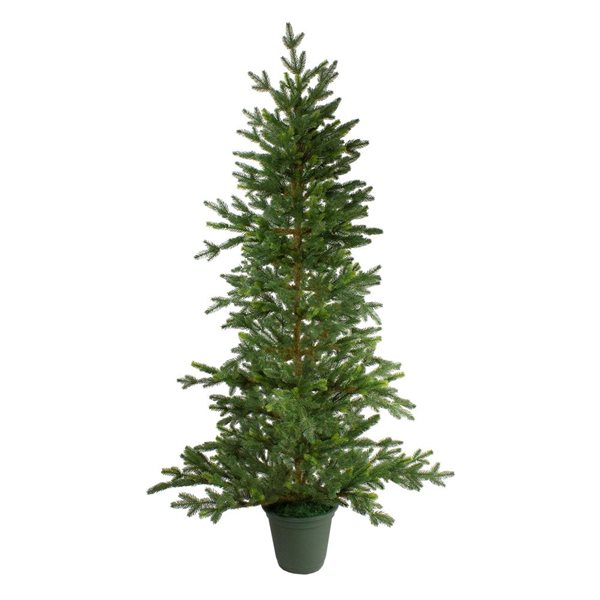 Northlight 6-ft Unlit Potted Noble Pine Slim Artificial Christmas Tree