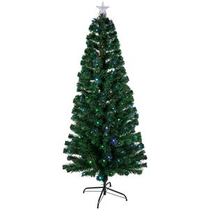 Northlight 6-ft Pre-Lit LED Fiber Optic Color Changing Christmas Tree with Star Tree Topper