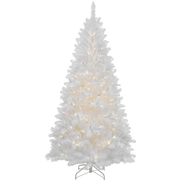 Northlight 7.5-ft Pre-Lit Iridescent White Alaskan Pine Artificial Christmas Tree with Clear Lights