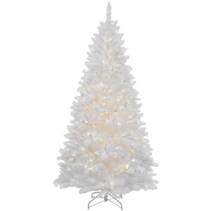 Northlight 7.5-ft Pre-Lit Iridescent White Alaskan Pine Artificial Christmas Tree with Clear Lights