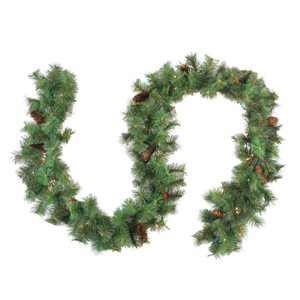 Northlight 9-ft x 12-in Pre-Lit Royal Oregon Pine Artificial Christmas Garland with Clear Lights