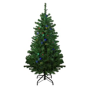 Northlight 4-ft Pre-Lit Mixed Classic Pine Medium Artificial Christmas Tree with Multi LED Lights