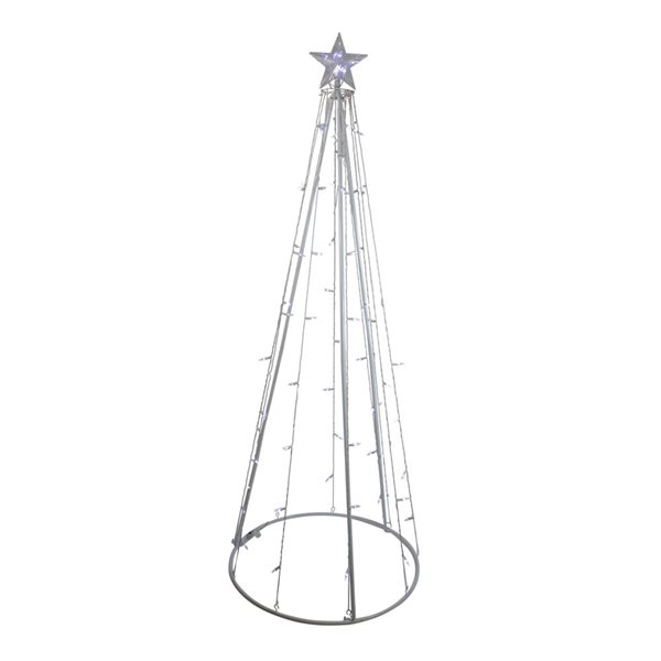 Northlight 6-ft White LED Lighted Cone Tree Outdoor Christmas Decor