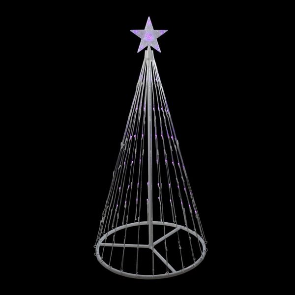 Northlight 4-ft Purple LED Lighted Show Cone Christmas Tree Outdoor Decor