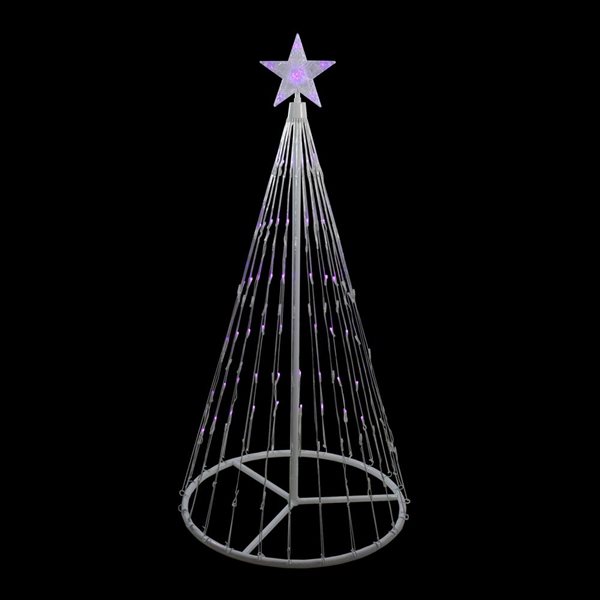 Northlight 4-ft Purple LED Lighted Show Cone Christmas Tree Outdoor Decor