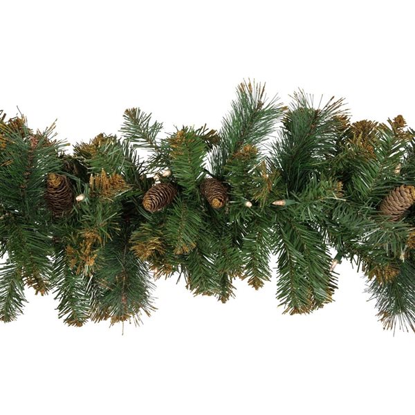 Northlight 9-ft x 10-in Pre-Lit Yorkville Pine Artificial Christmas Garland with Clear Lights
