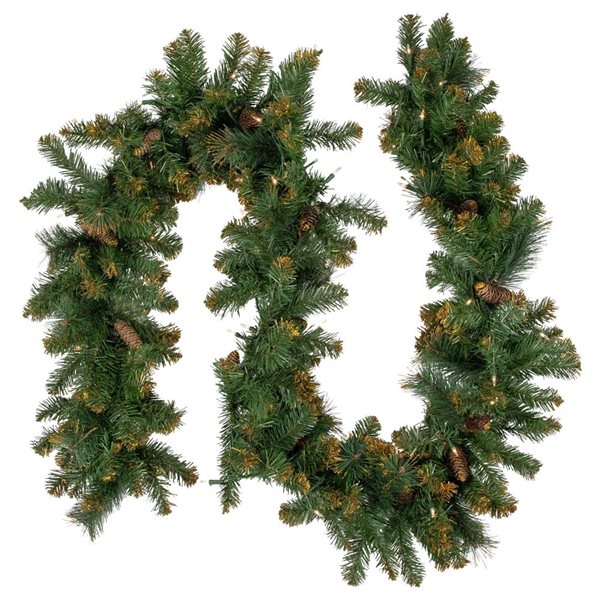 Northlight 9-ft x 10-in Pre-Lit Yorkville Pine Artificial Christmas Garland with Clear Lights