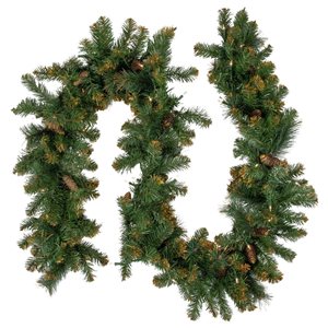 Northlight 9-ft x 10-in Pre-Lit Yorkville Pine Artificial Christmas Garland with Clear Lights