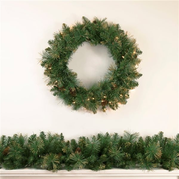 Northlight 9-ft x 10-in Unlit Yorkshire Pine Artificial Christmas Garland