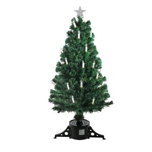 Northlight 4-ft Pre-Lit Fiber Optic Artificial Christmas Tree with Candles with Multi Lights