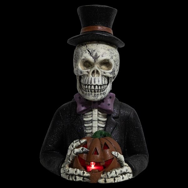 Northlight 23.5-in LED Lighted Skeleton with Jack-O-Lantern Halloween Decoration