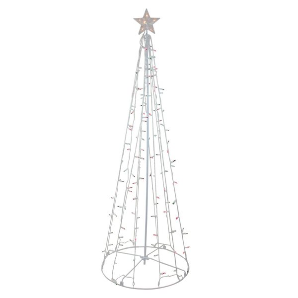 Northlight 6-ft Red and Green Lighted Show Cone Christmas Tree Outdoor Decoration