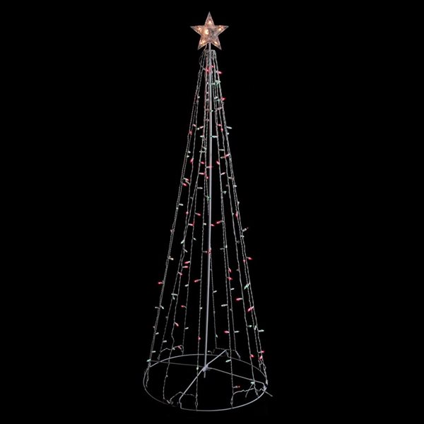 Northlight 6-ft Red and Green Lighted Show Cone Christmas Tree Outdoor Decoration