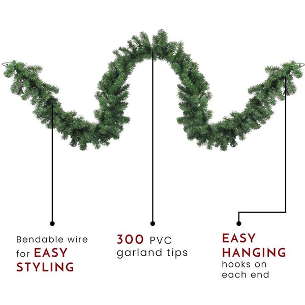 Northlight 9-ft x 18-in Unlit Deluxe Windsor Pine Artificial Christmas Garland