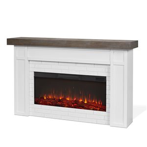 Real Flame Cravenhall 64-in Landscape Electric Fireplace in White