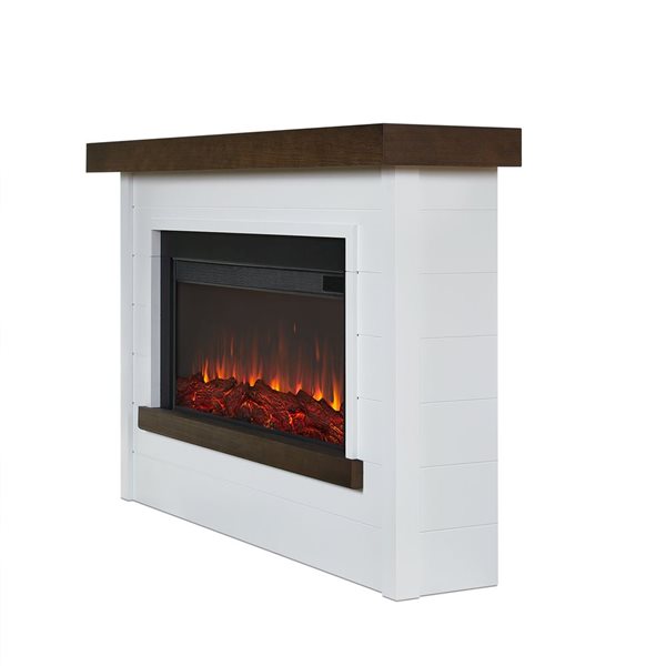 Foyer électrique horizontal Bernice 67 po de Real Flame, blanc