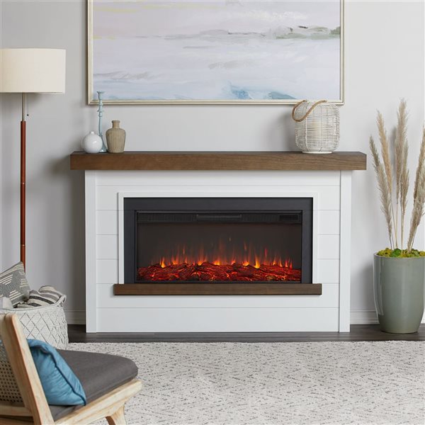 Foyer électrique horizontal Bernice 67 po de Real Flame, blanc