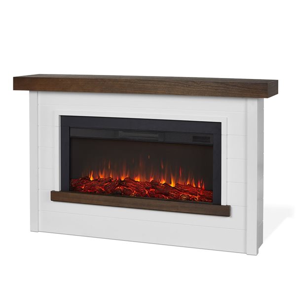 Real Flame Bernice 67-in Landscape Electric Fireplace in White